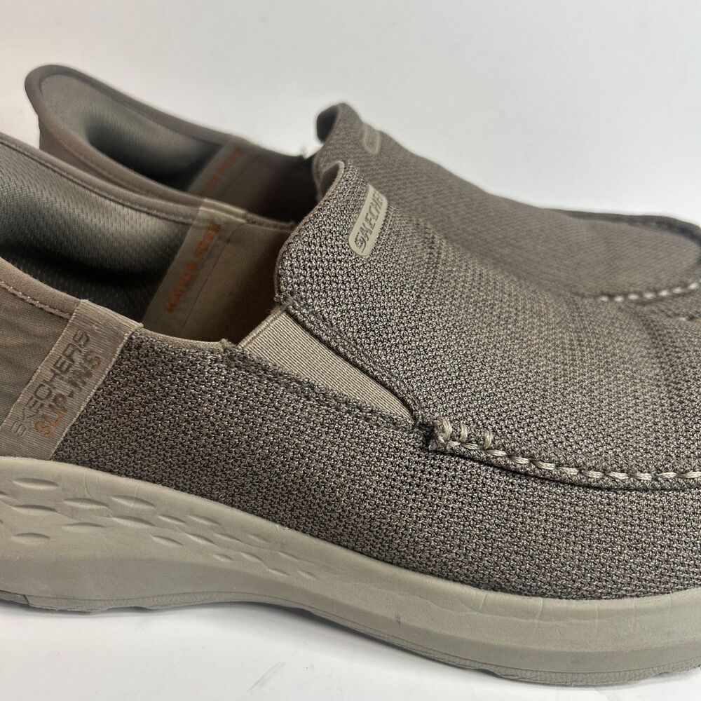 Skechers Mens Slip-ins Shoe Size 10 Relaxed Fit Parson Ralven Taupe Brown - Picture 2 of 6